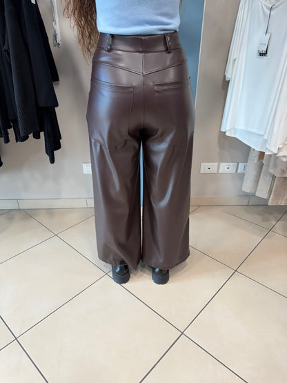 Susymix-Pantalone wide-leg in ecopelle