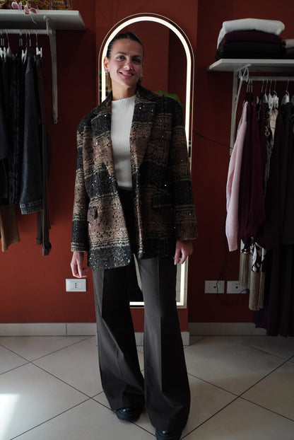 Susymix-Blazer in tweed con micro paillettes