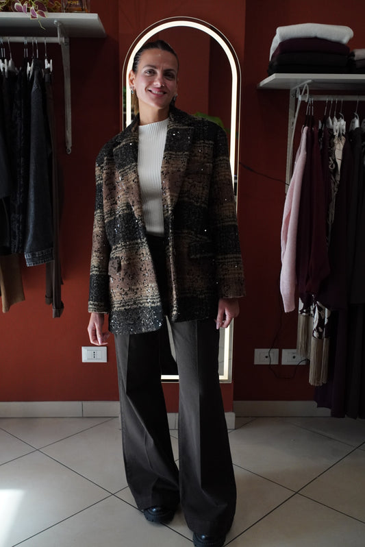 Susymix-Blazer in tweed con micro paillettes