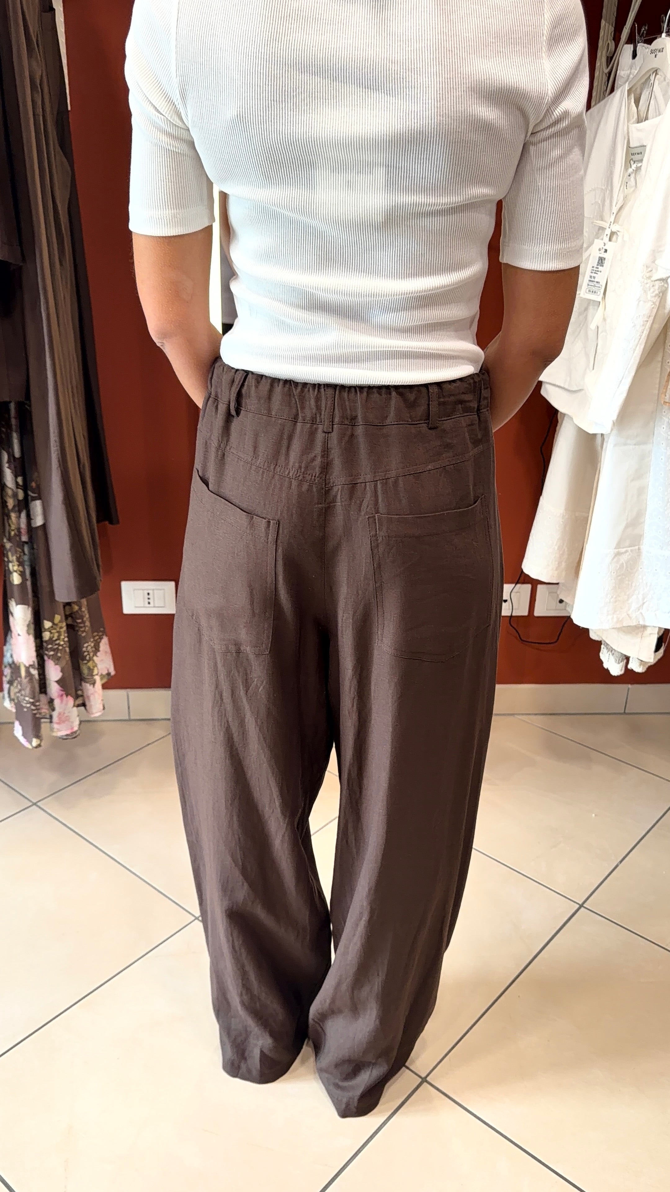 Pantalone a palazzo lino e viscosa - Susymix