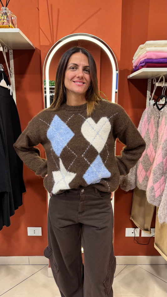 Susymix -Pullover cuori e rombi