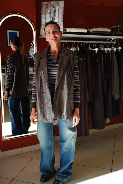 Susymix - Gilettone doppio petto in ecopelle