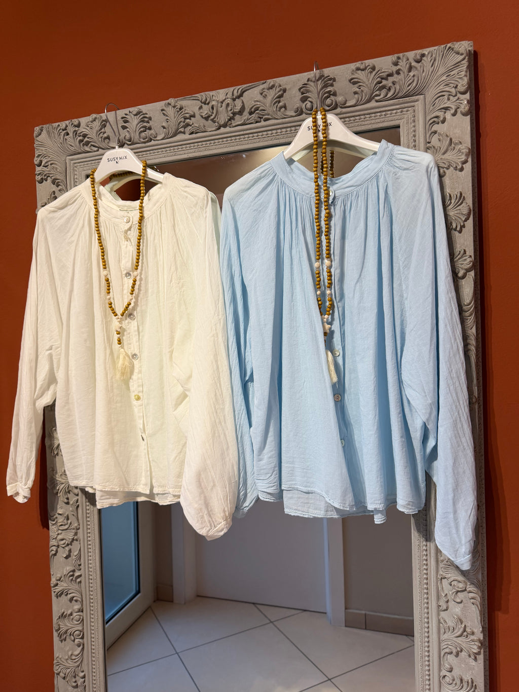 Camicia alla coreana in mussola di cotone - Susymix