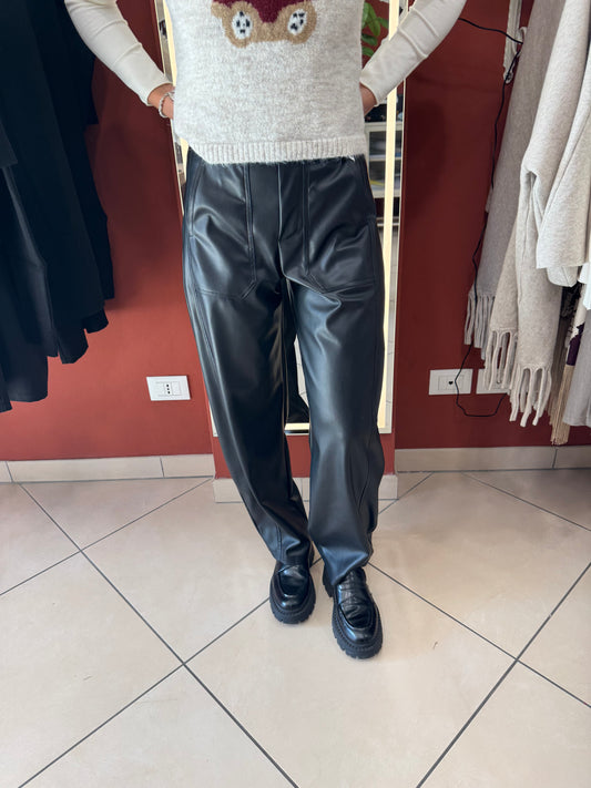 Susymix-Pantalone in ecopelle modello ovetto