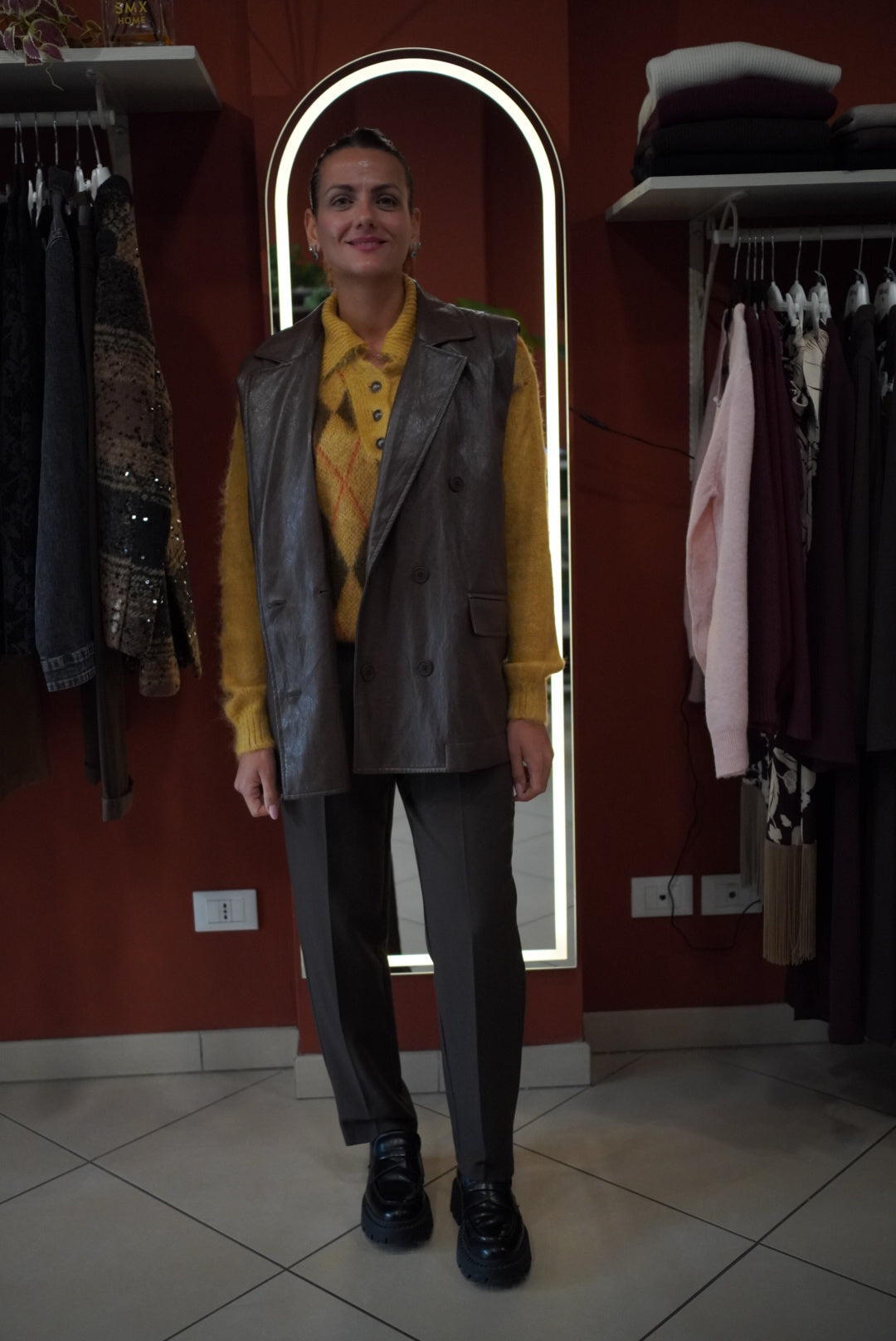 Susymix - Gilettone doppio petto in ecopelle