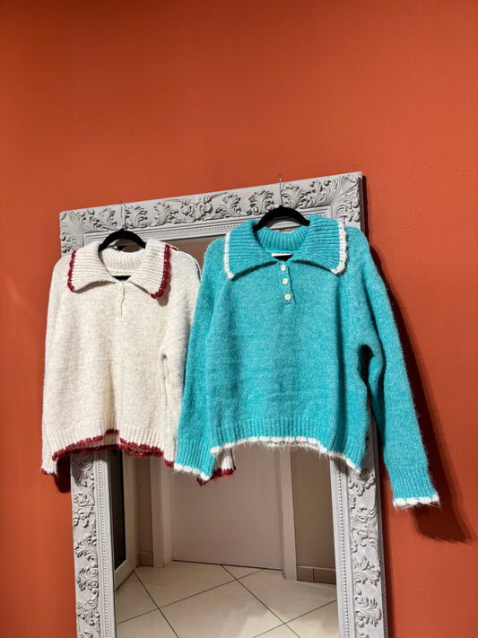 Rocknroll -Pullover con maxi colletto