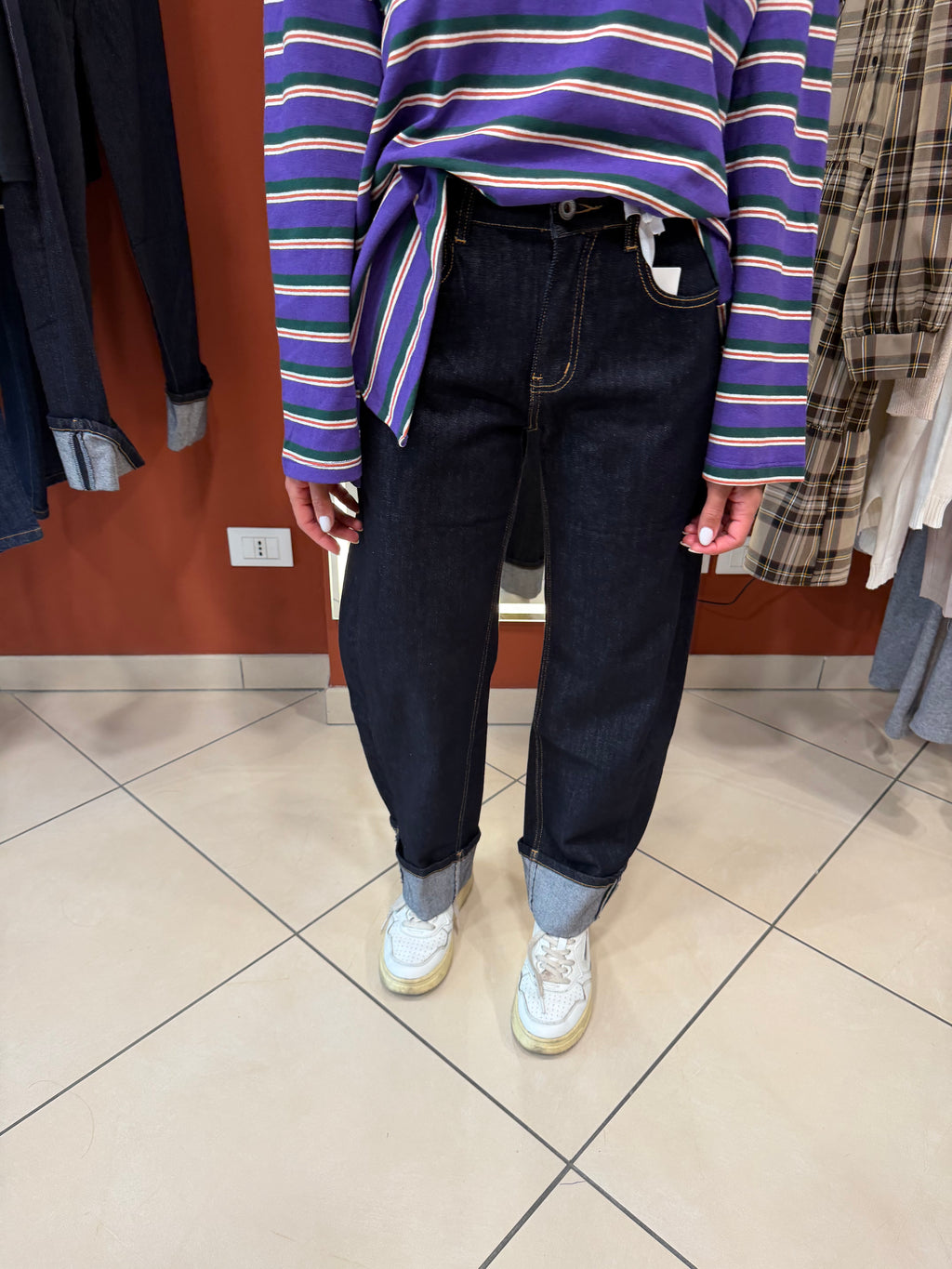 Denim con risvolto dark blue- Susymix