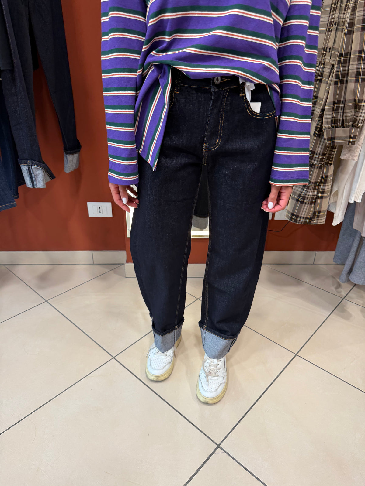 Denim con risvolto dark blue- Susymix