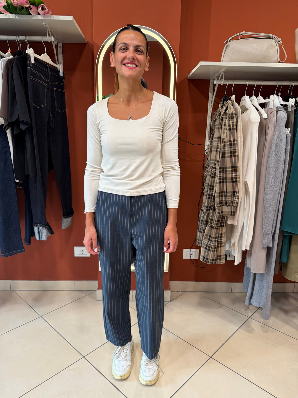 Pantalone gessato- Susymix