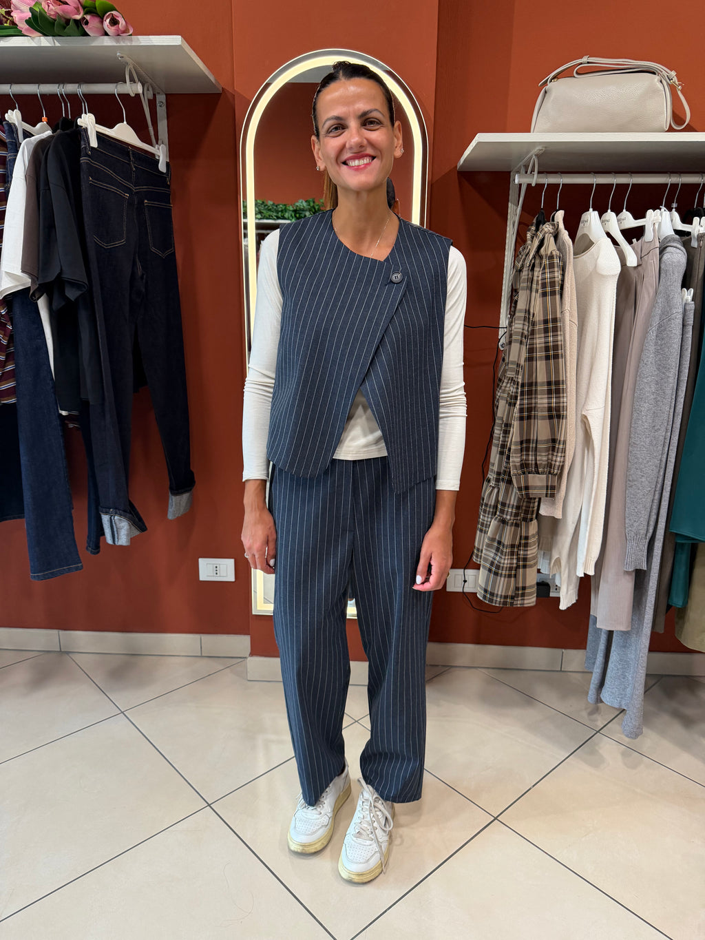 Pantalone gessato- Susymix