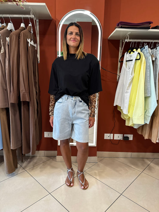 Rocknroll- Maxi t-shirt con manicotto animalier