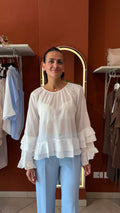 Blusa con rouches in mussola di cotone - Susymix