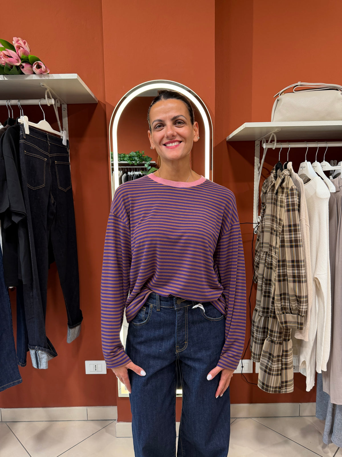 Maglia girocollo a righe- Susymix