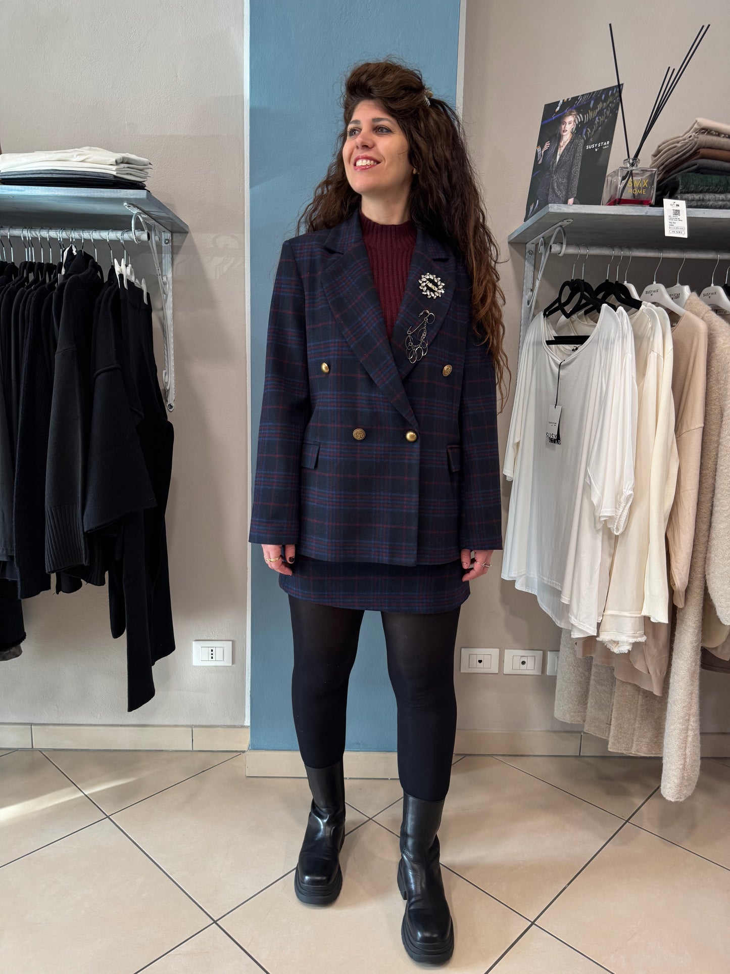 Susymix-Balzer doppio petto in tartan