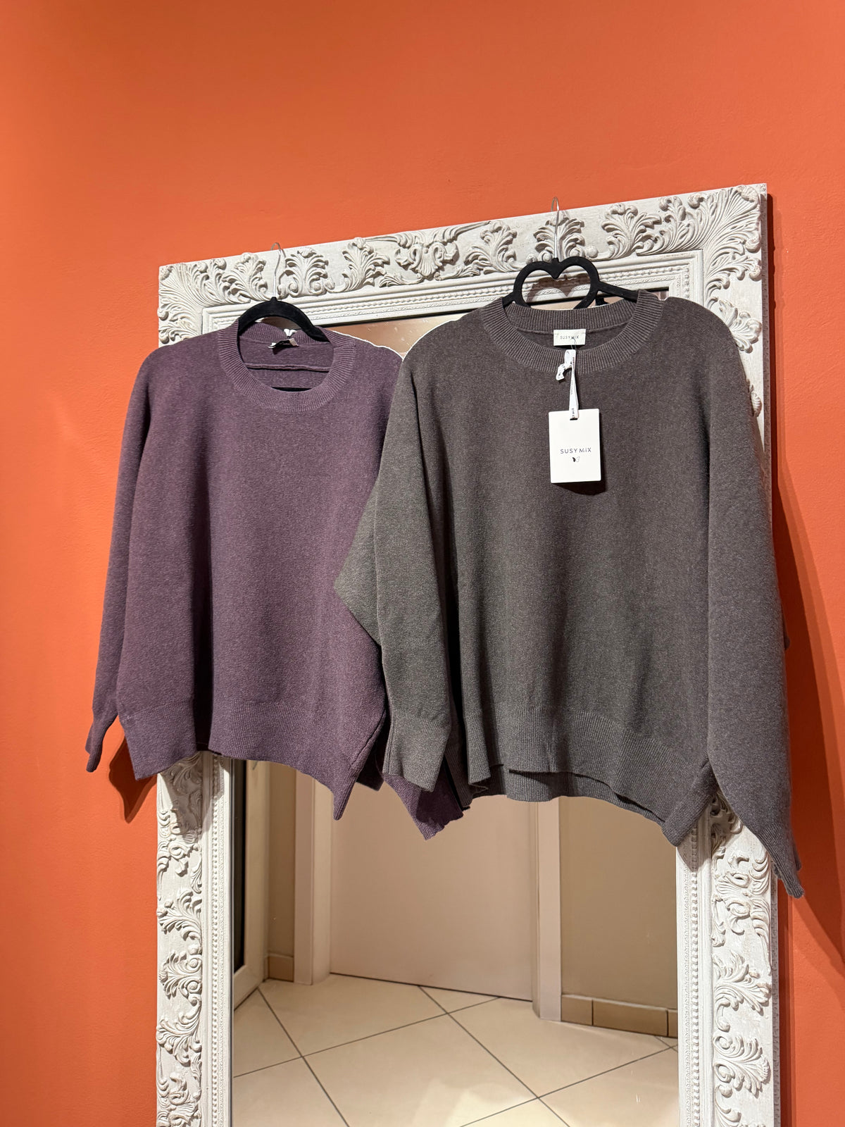Pullover girocollo con polsino alto- Susymix