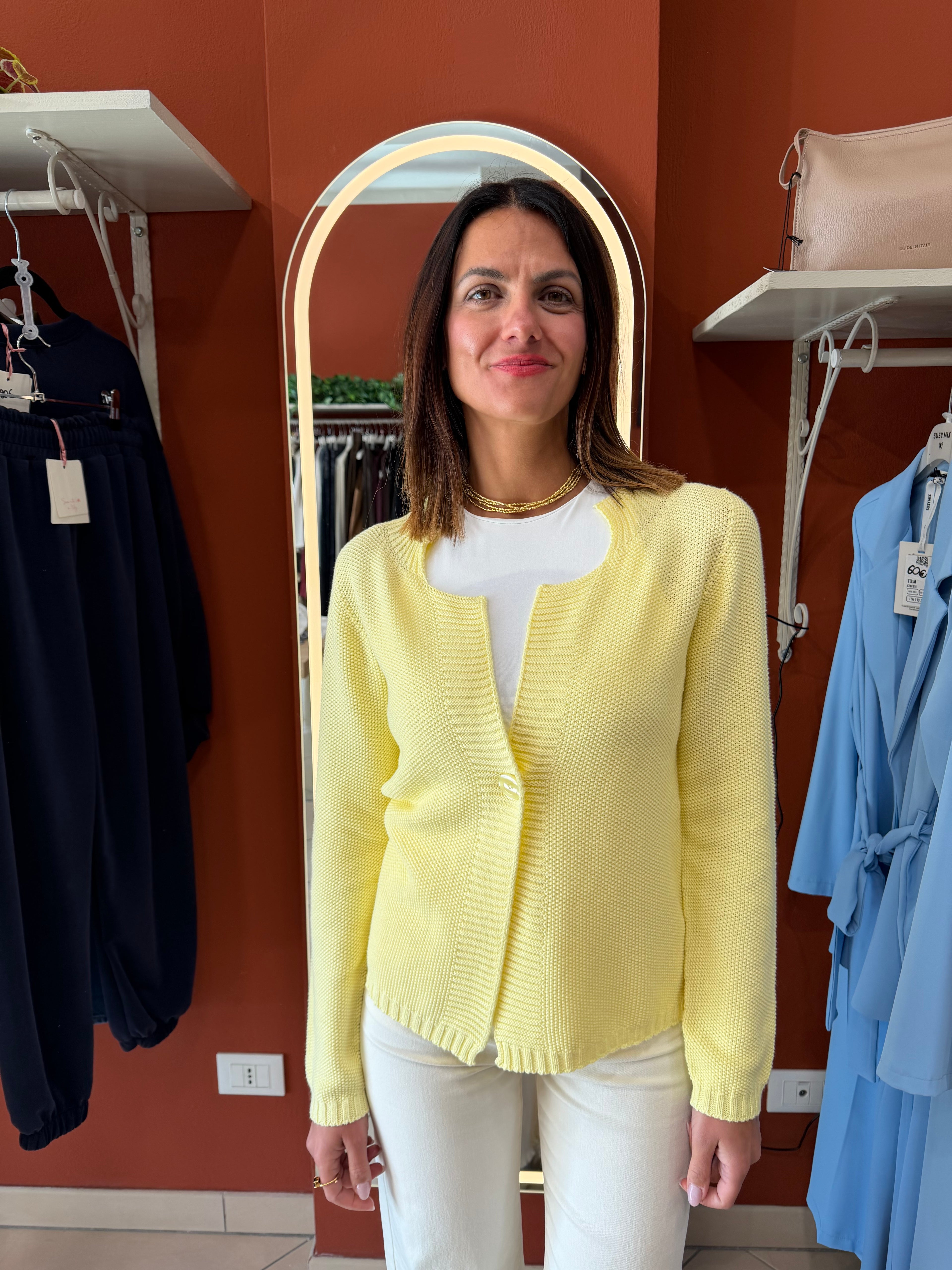 Cardigan con scollo quadrato- Susymix