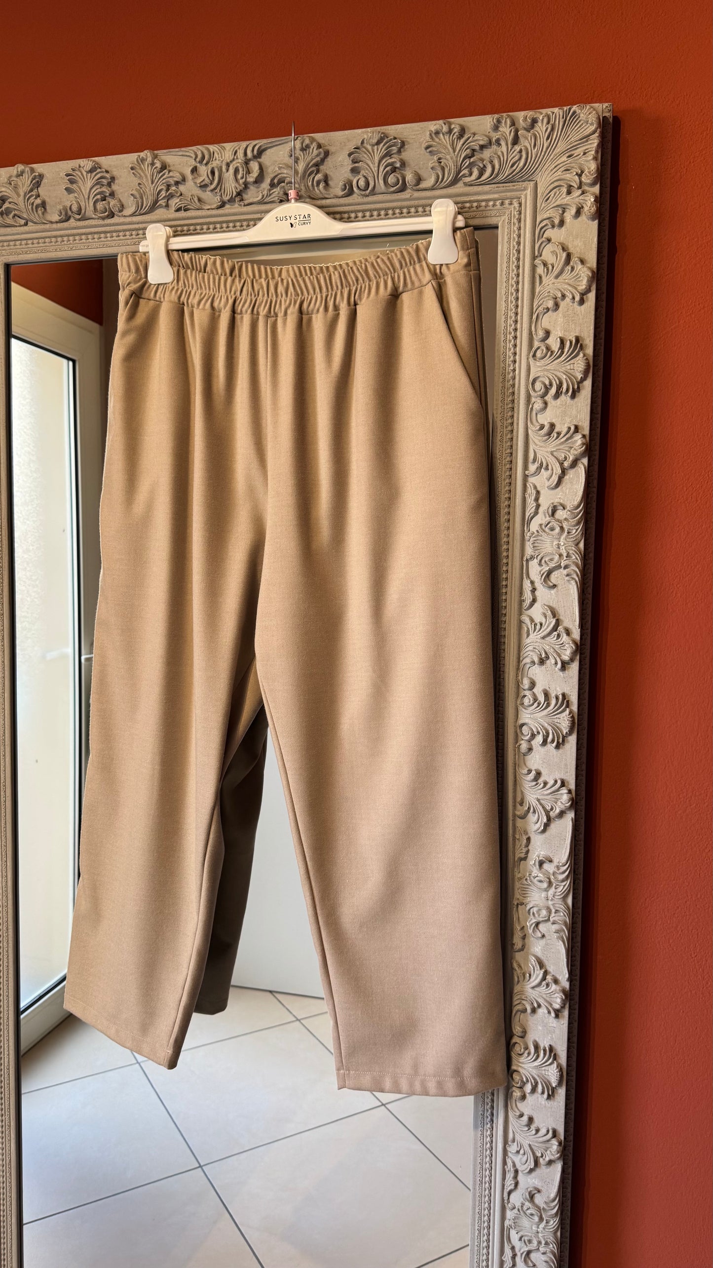 Susystar- Pantalone in caldo cotone burro