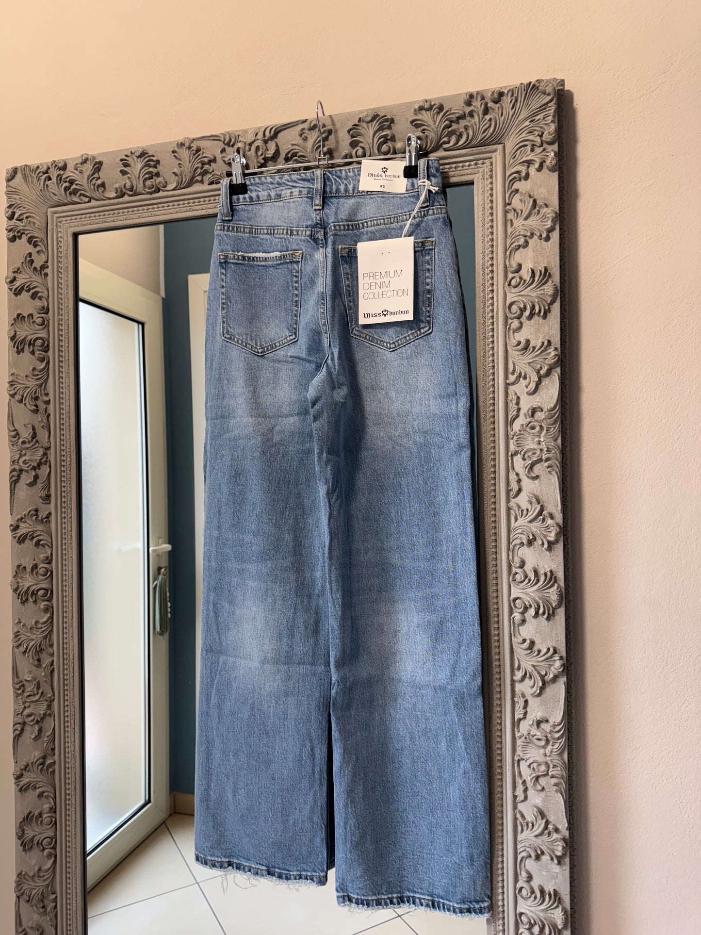 Rocknroll- Denim Wide leg lavaggio medio