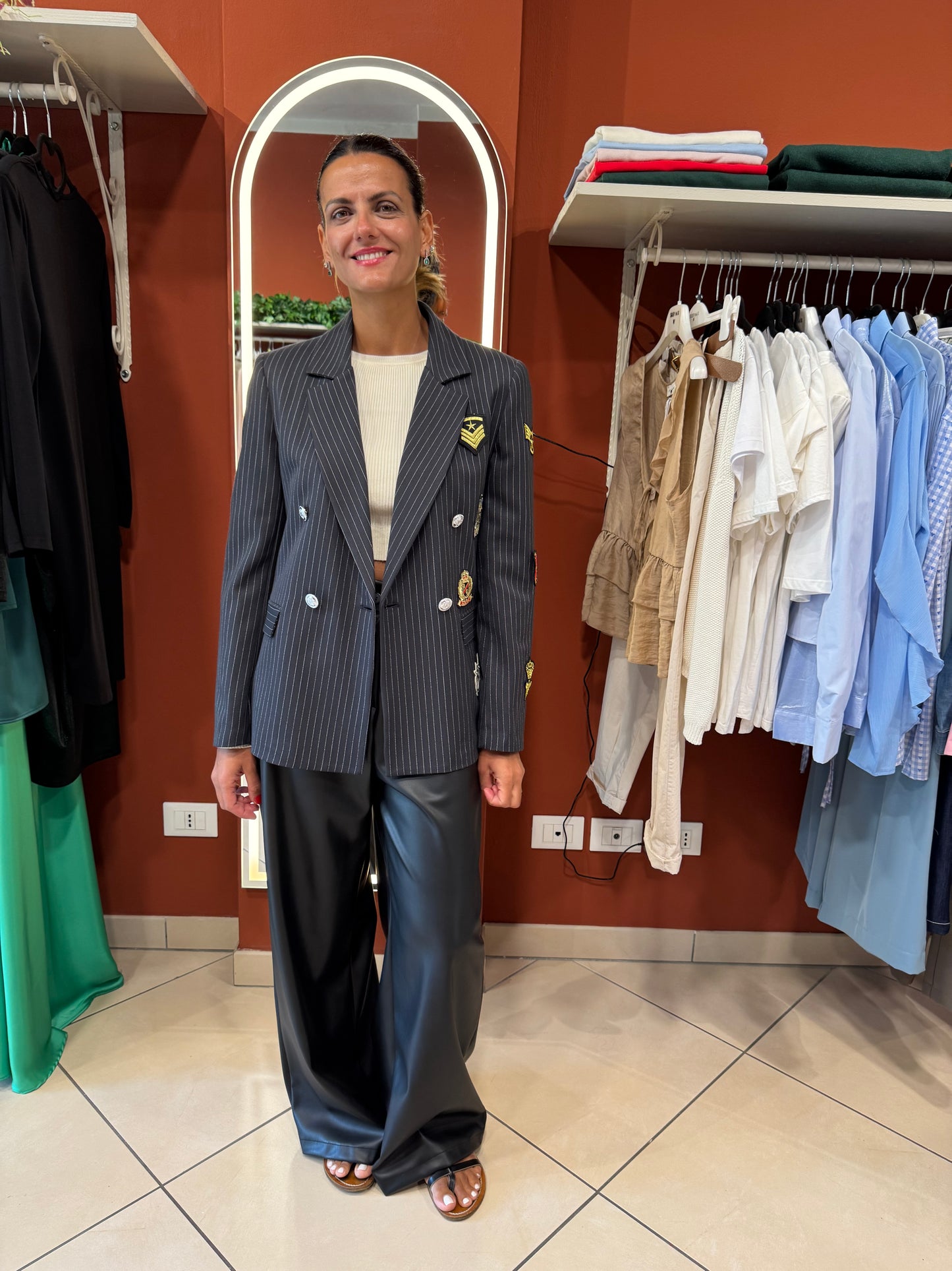 Susymix -Blazer doppiopetto con patch