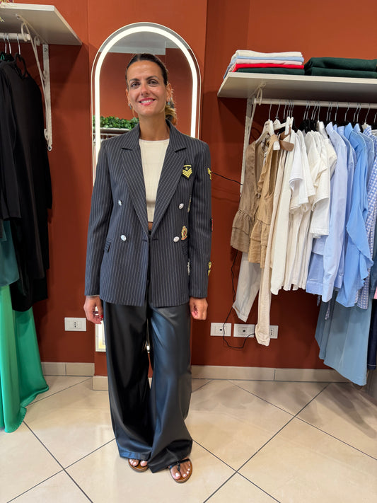 Susymix -Blazer doppiopetto con patch
