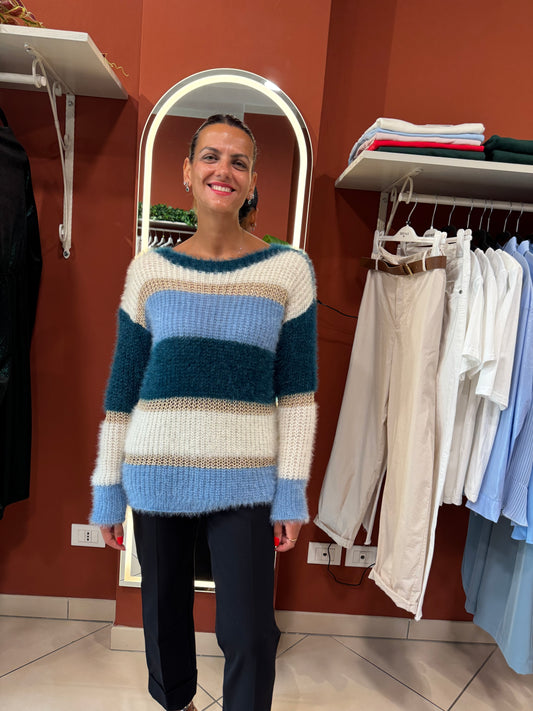 Susymix-Pullover a righe lamè