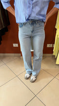 Denim wide leg chiaro- Rocknroll