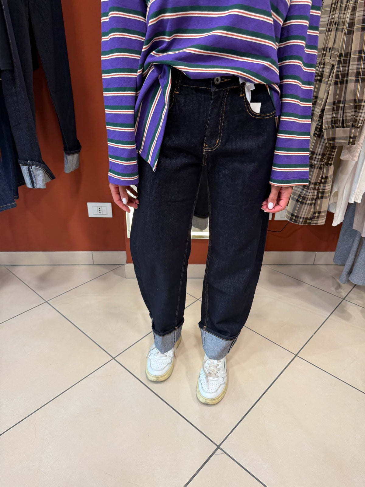 Denim con risvolto dark blue- Susymix - Rocknroll Atelier