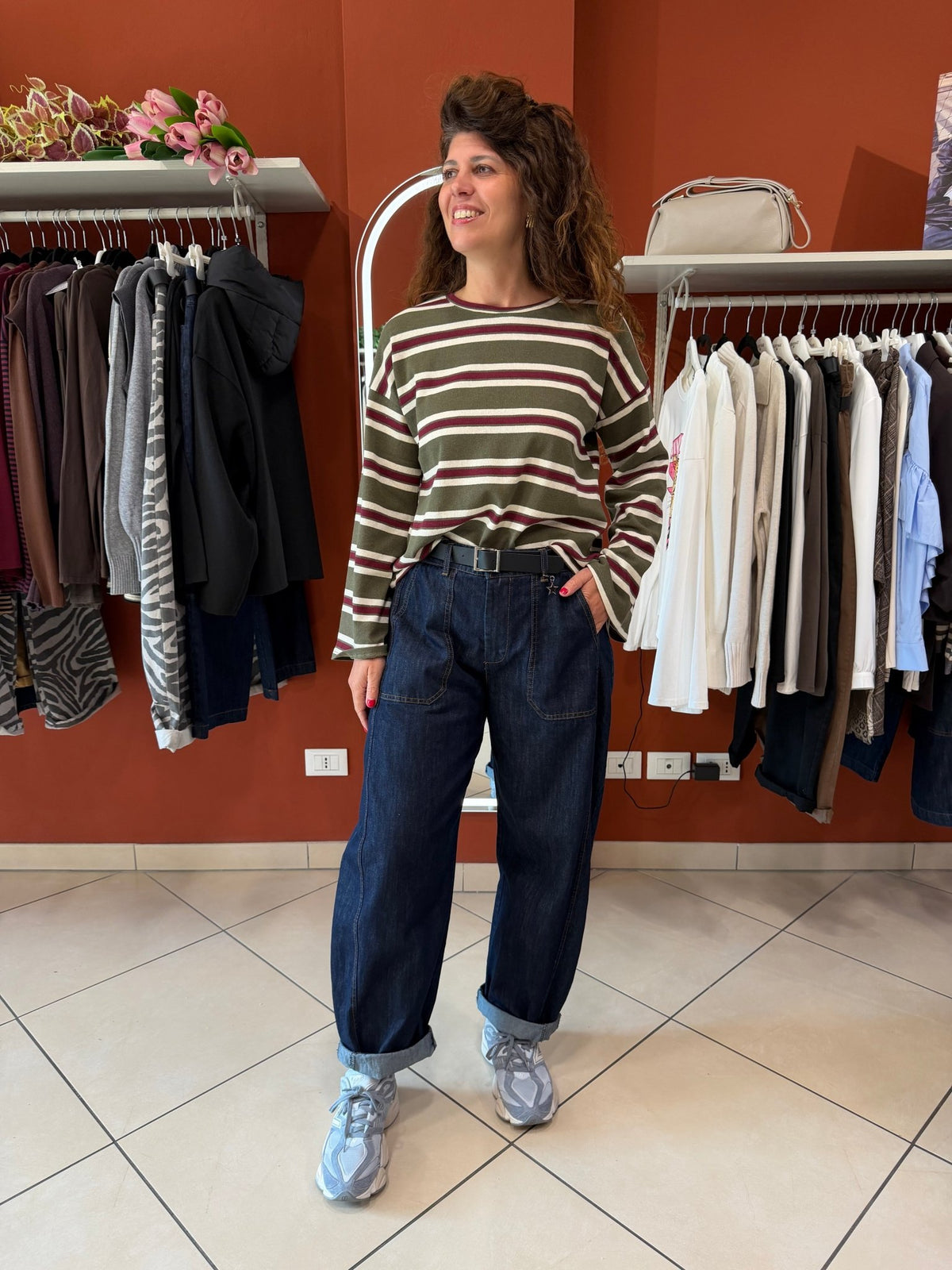 Maglia con manica svasata a righe- Susymix - Rocknroll Atelier